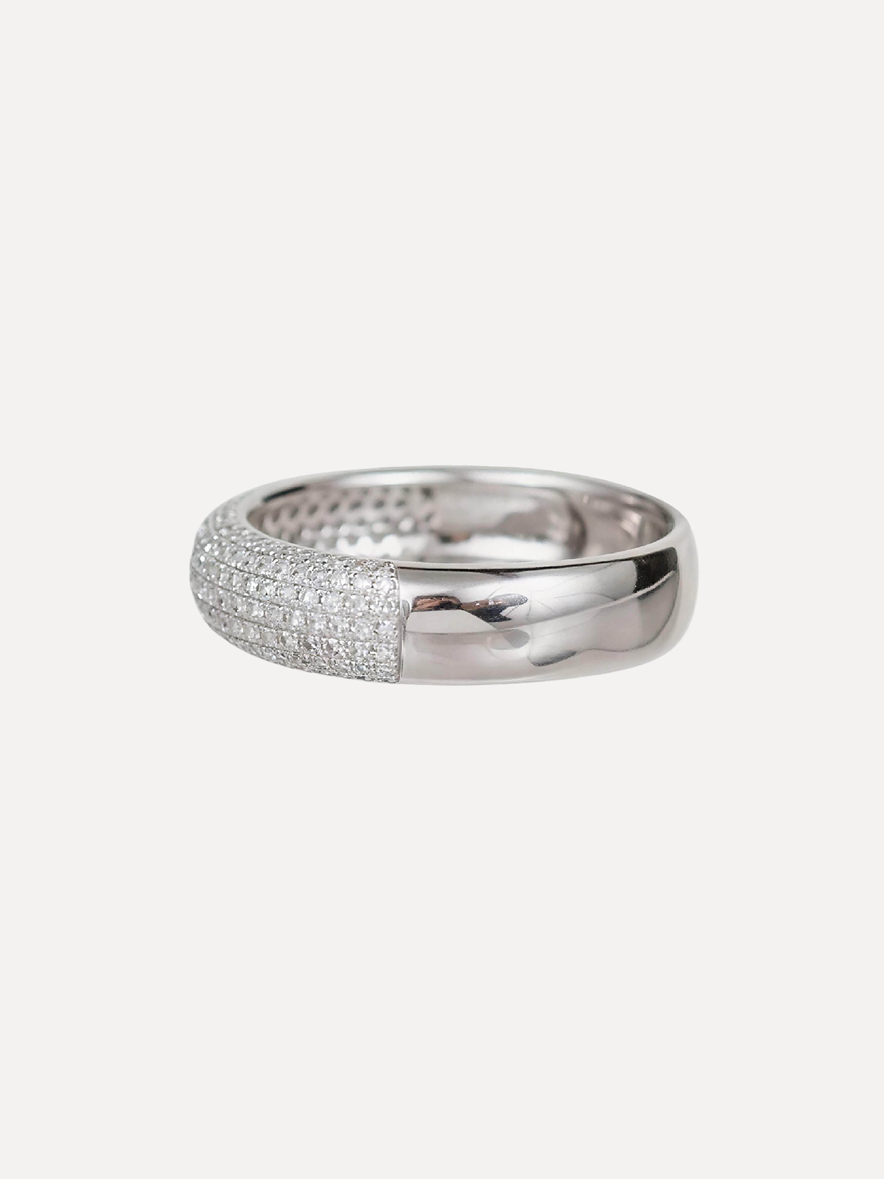 14K Pavé Diamond Wide Partway Band
