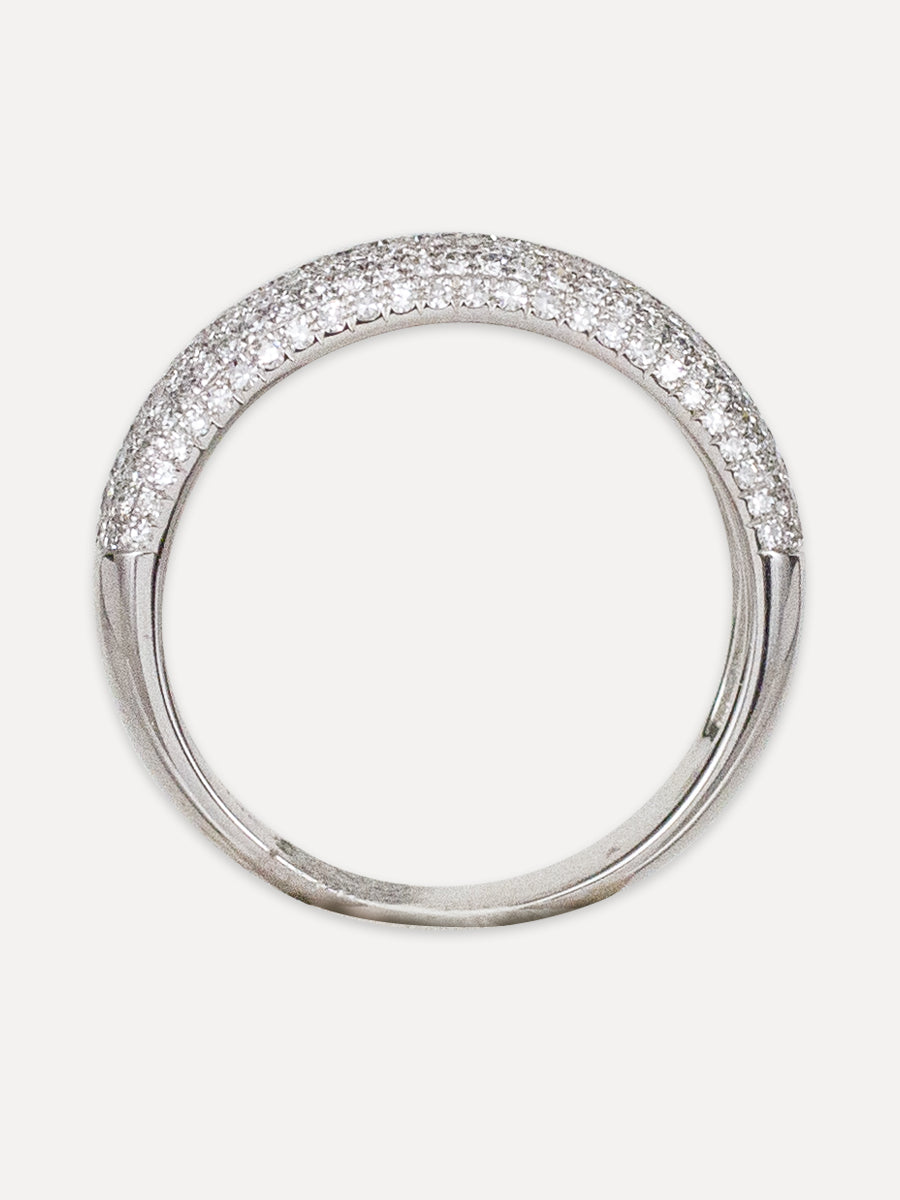 14K Pavé Diamond Wide Partway Band