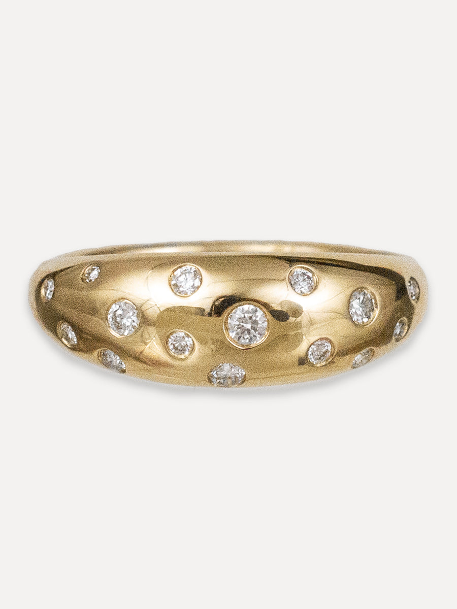 14K Dome Ring - Diamond