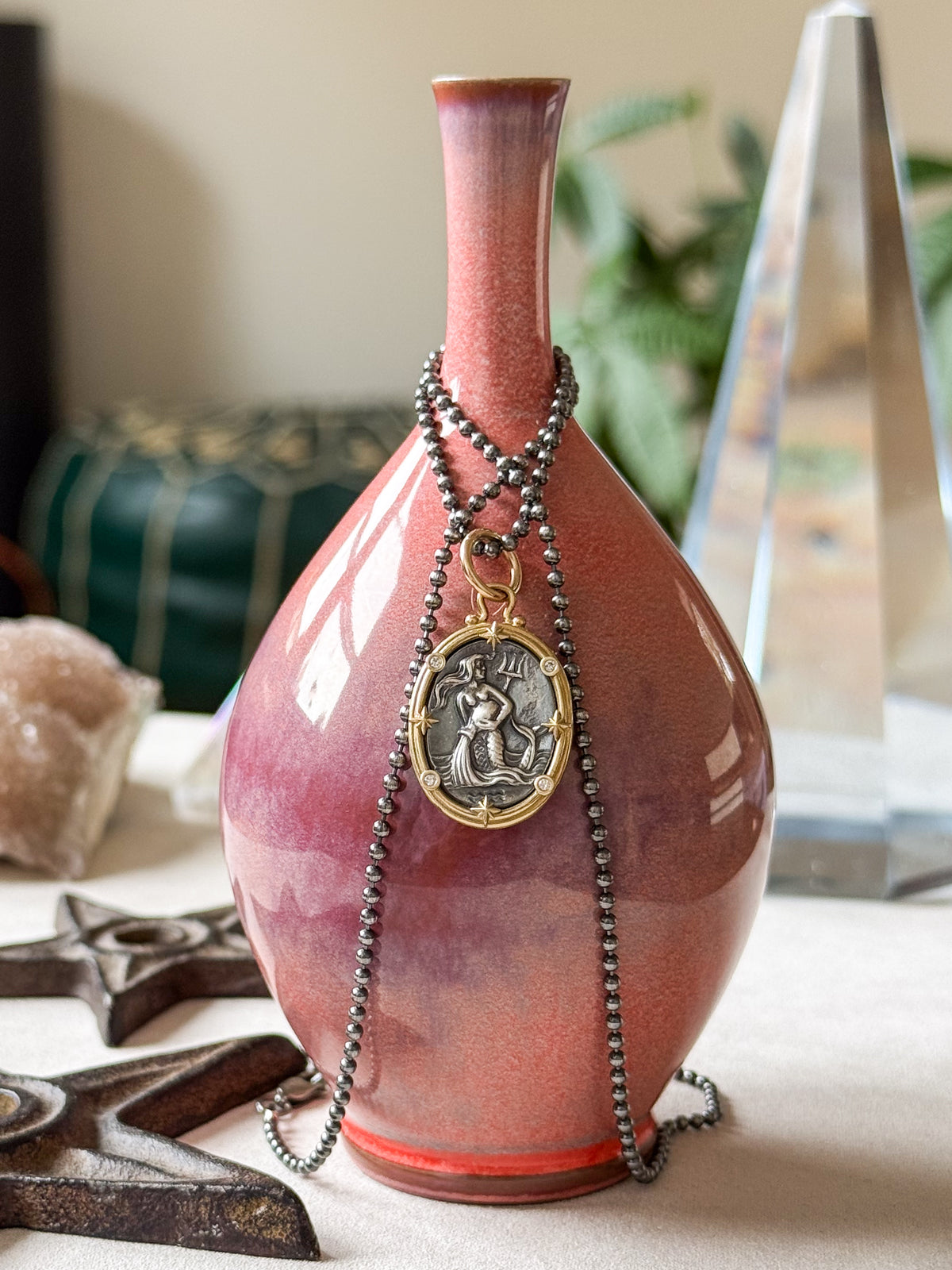 Aquarius Zodiac Cameo Charm