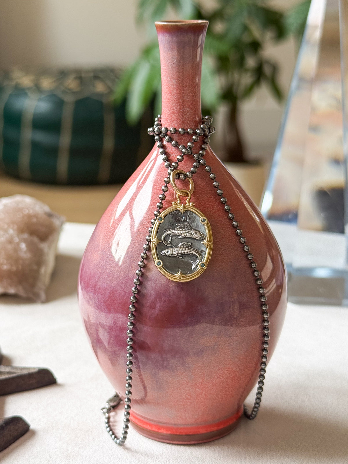 Pisces Zodiac Cameo Charm
