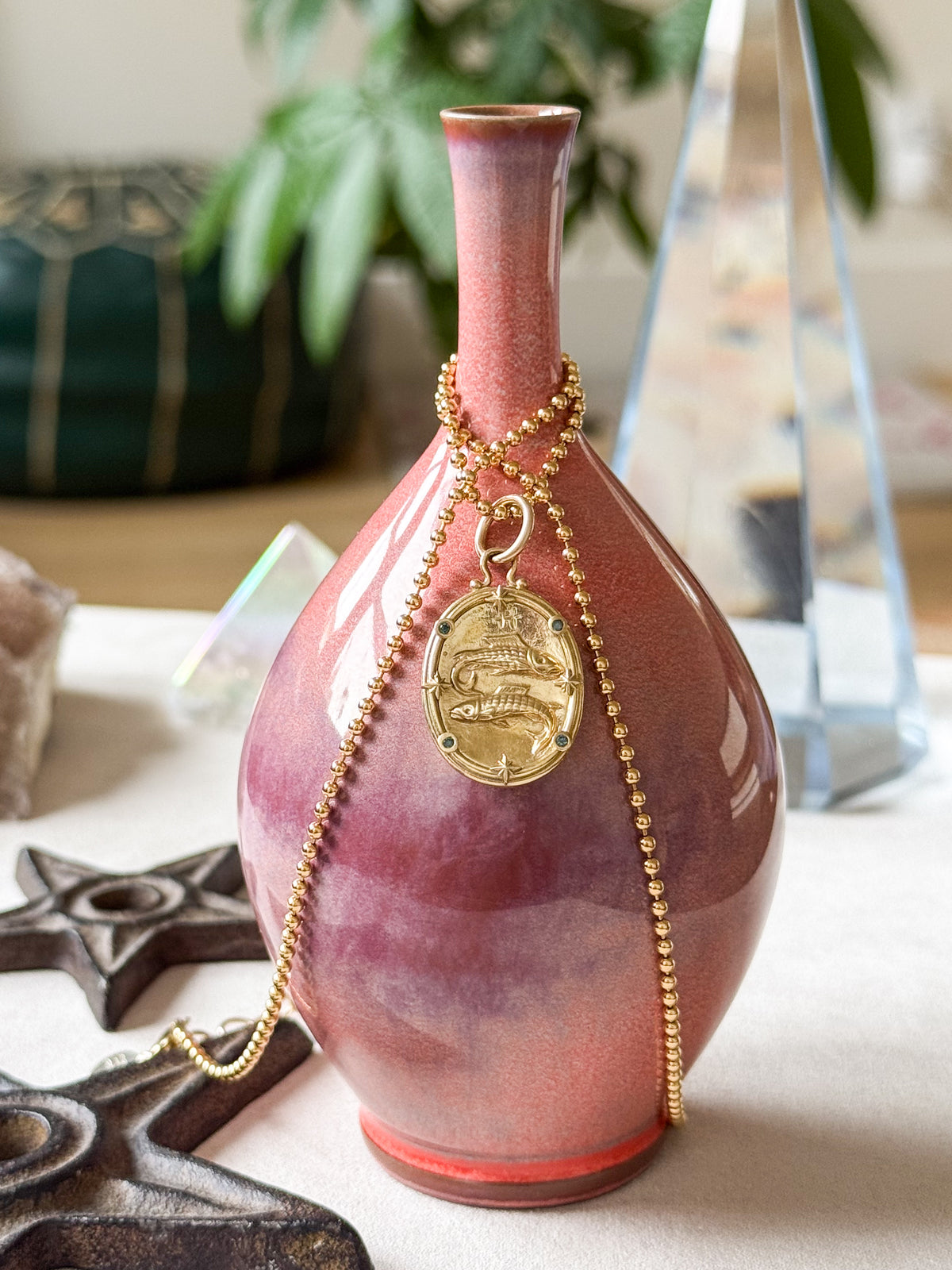Pisces Zodiac Cameo Charm