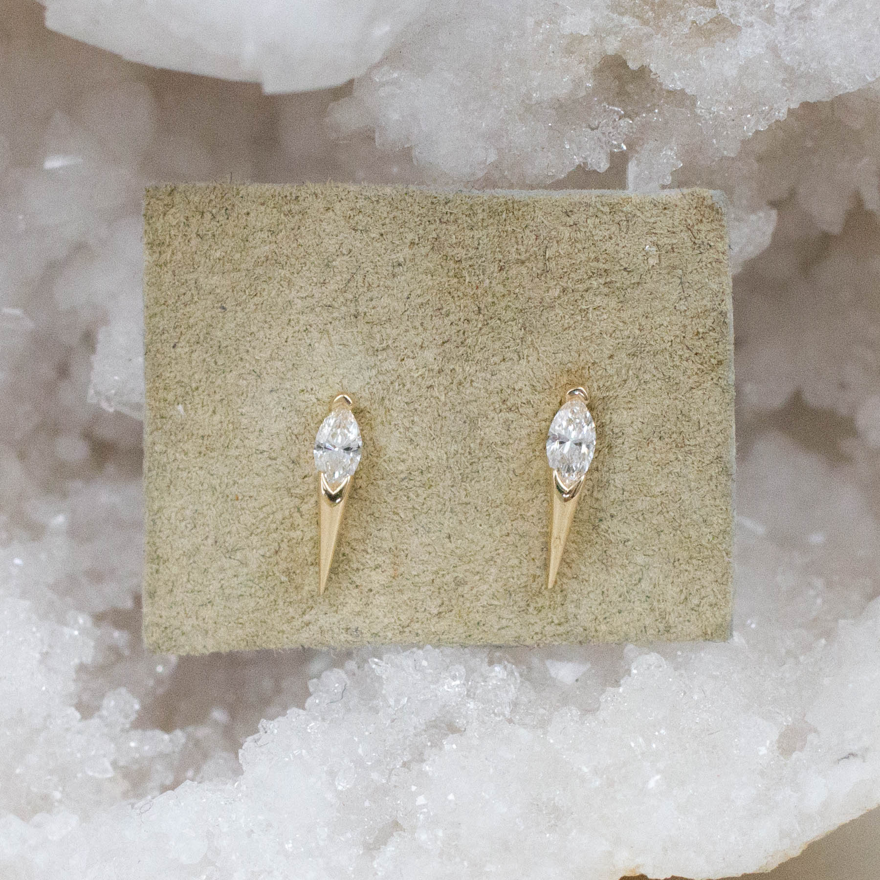 14K Diamond Marquise Lantern Posts