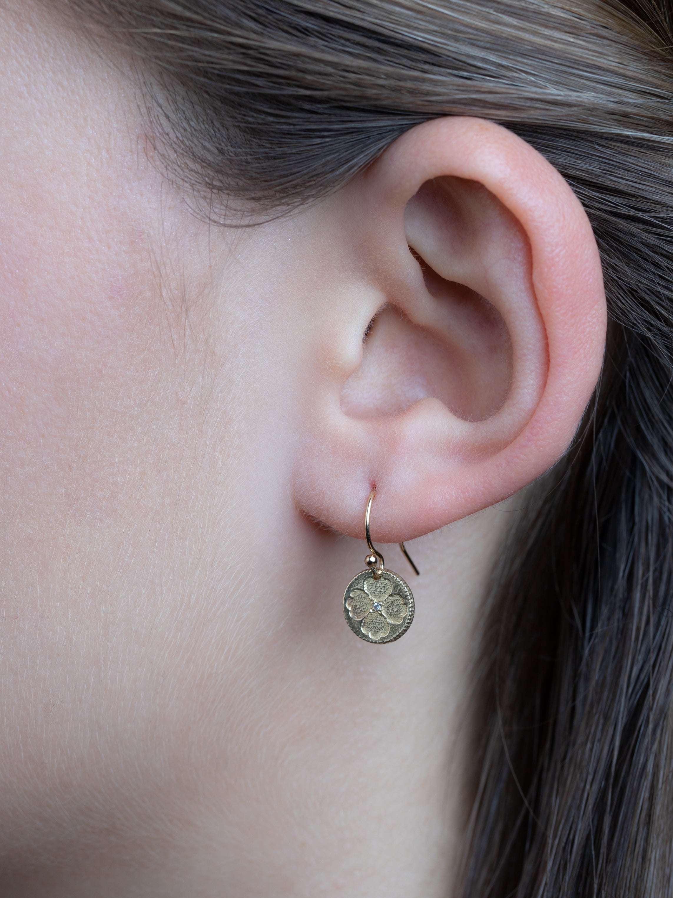 Flynn Earrings - small "opportunity & luck"
