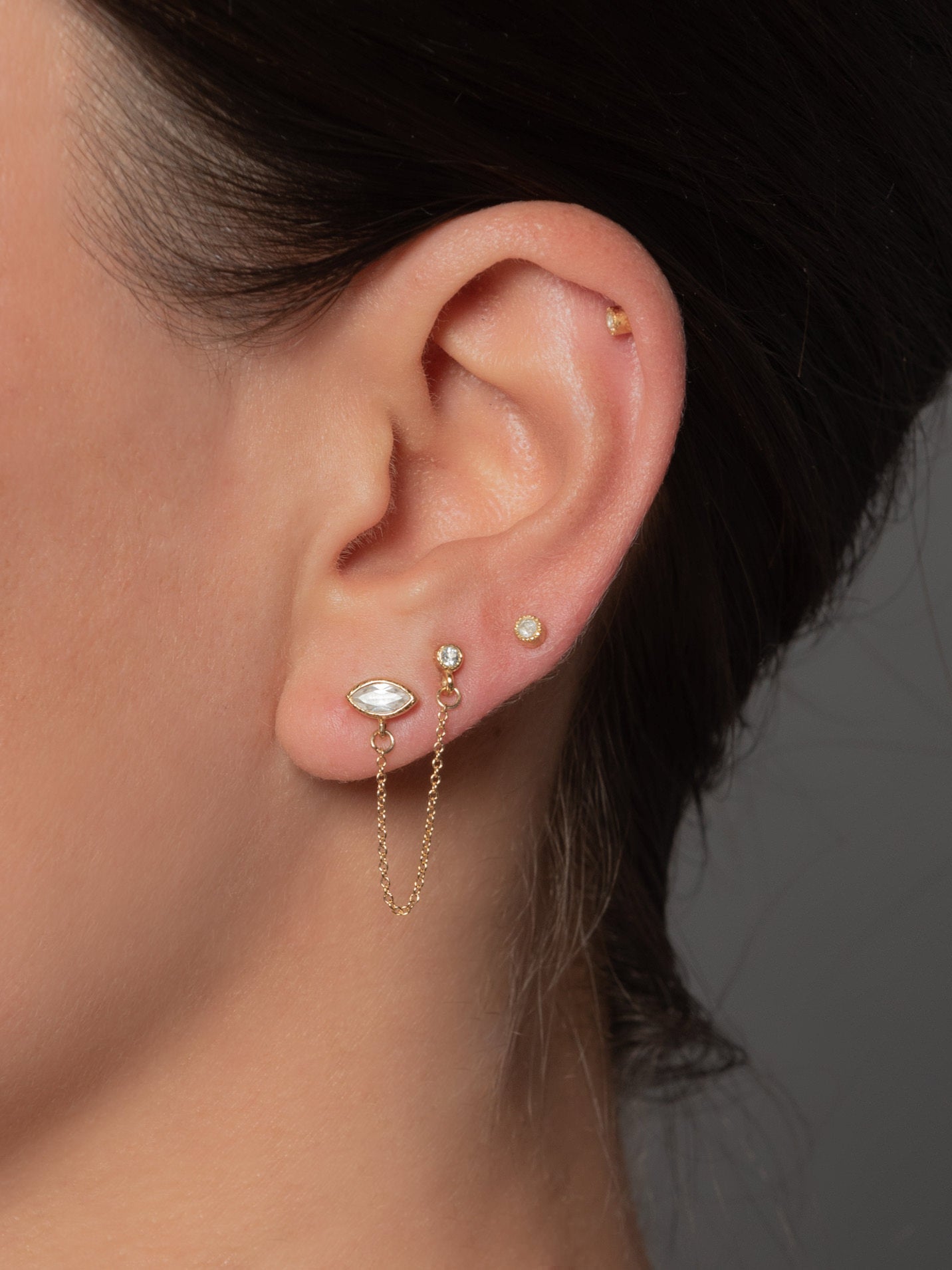 Tatiana Trio Chain Studs