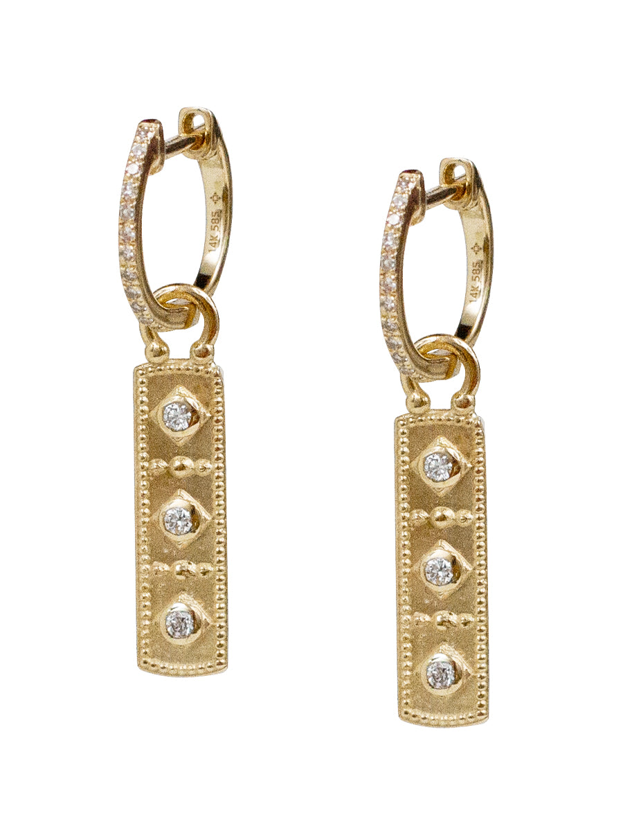 14K Diamond Mini Kiran Earrings