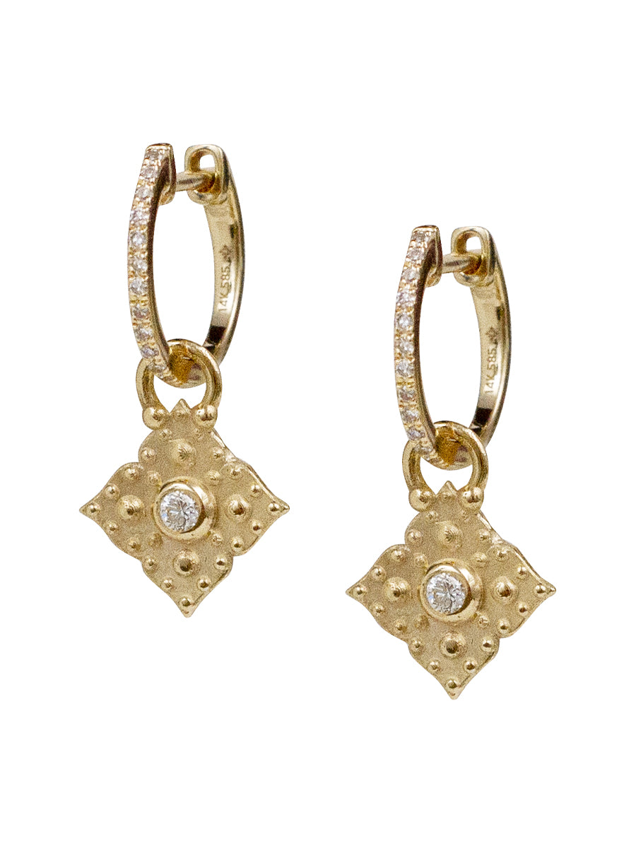14K Diamond Mini Anahata Earrings