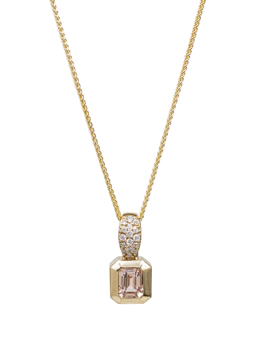 14K Diamond & Sapphire Monaco Necklace - Blush