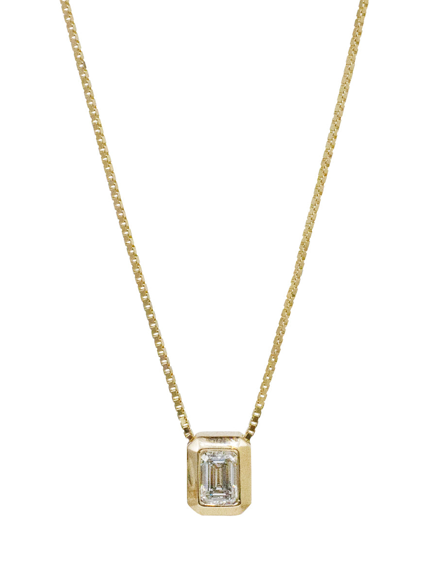 14K Diamond Paris Necklace - Emerald Cut