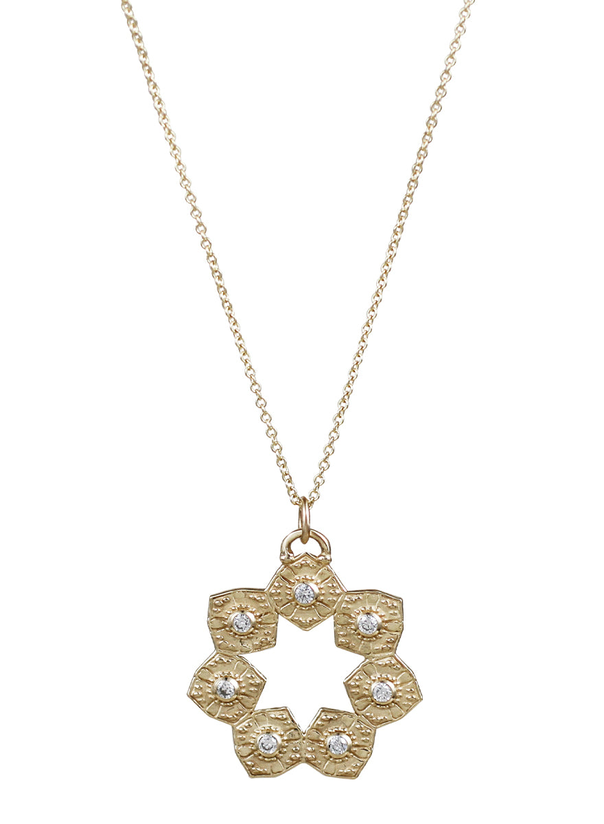 14K Diamond Lotus Lei Necklace