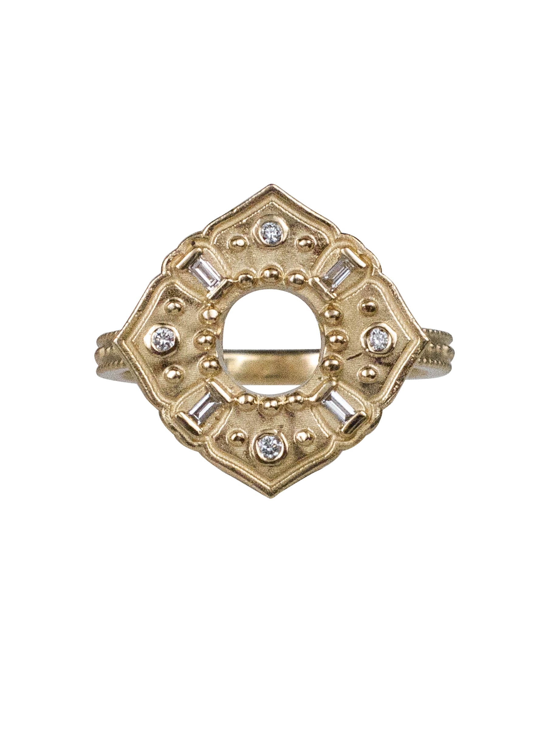 14K Baguette Anahata Diamond Ring