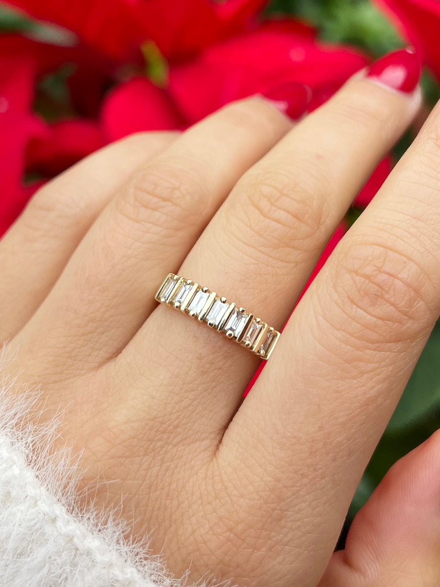 Diamond Eternity Bands | Channel Set Baguette Landscape Eternity Rings |  Channel Set Baguette Landscape Engagement Rings | Adori Millennium