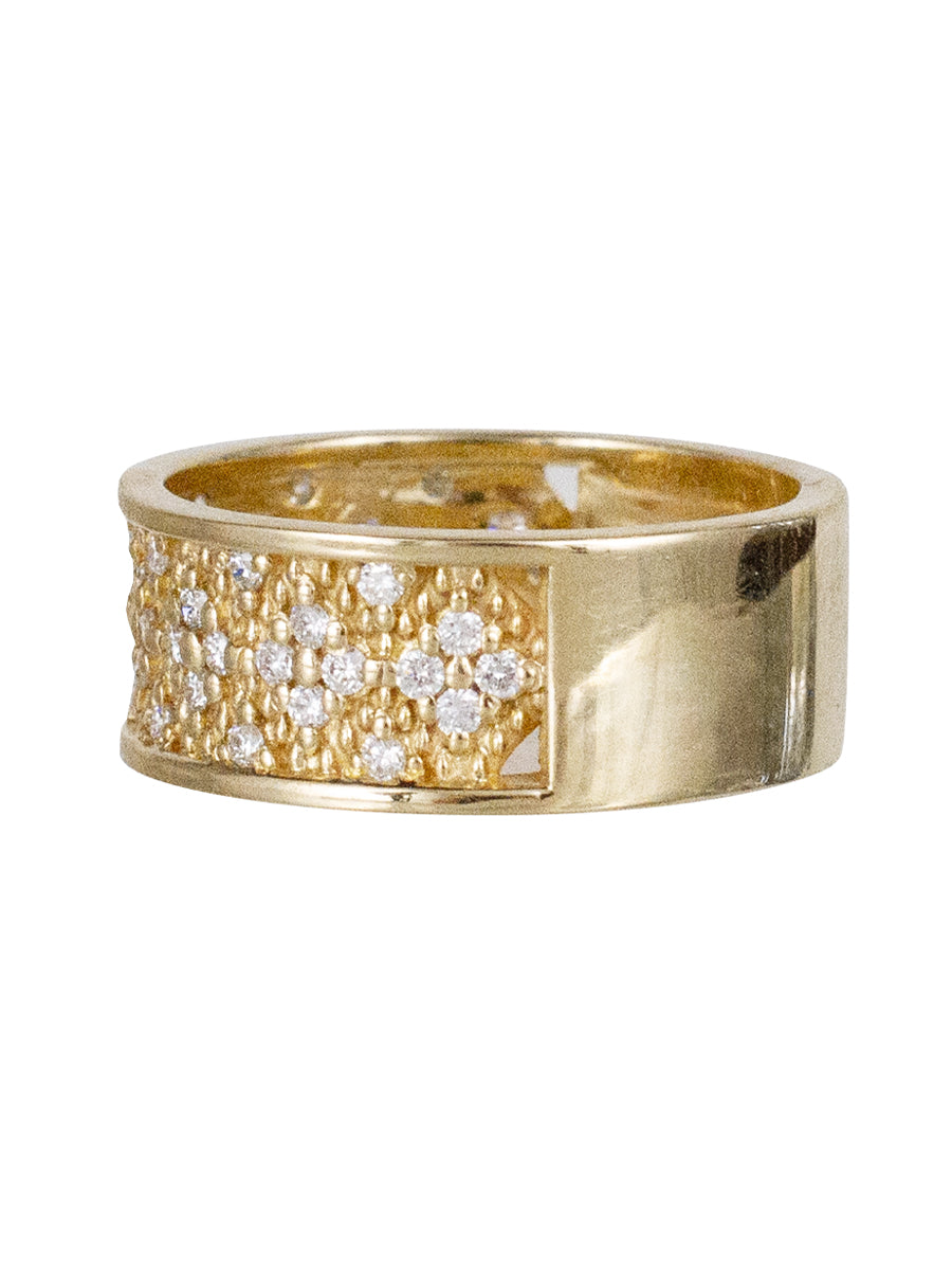 14K Diamond Floral Cigar Band