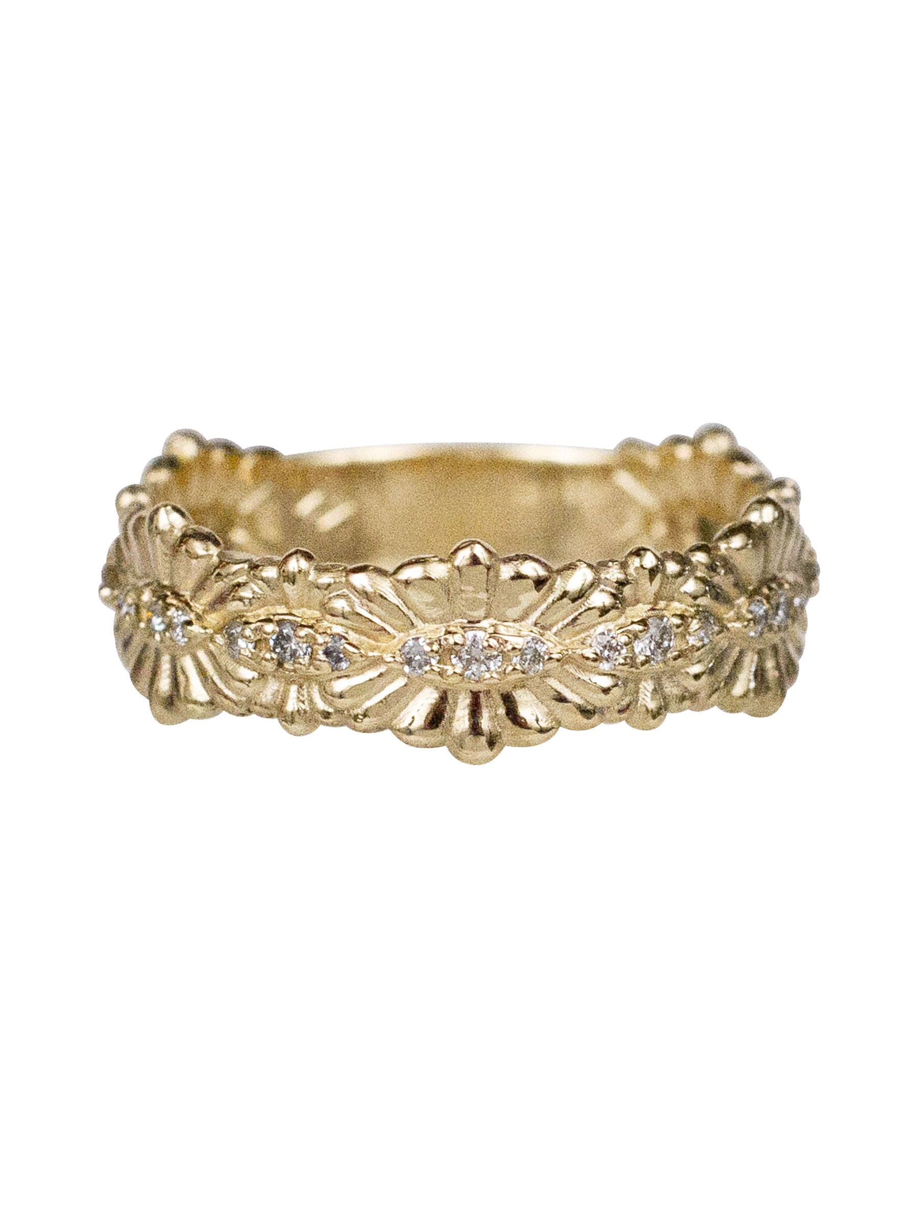 14K Laurel Diamond Band