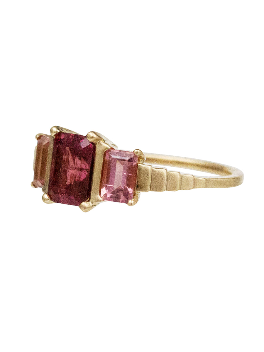 14K Tourmaline Nouveau Ring