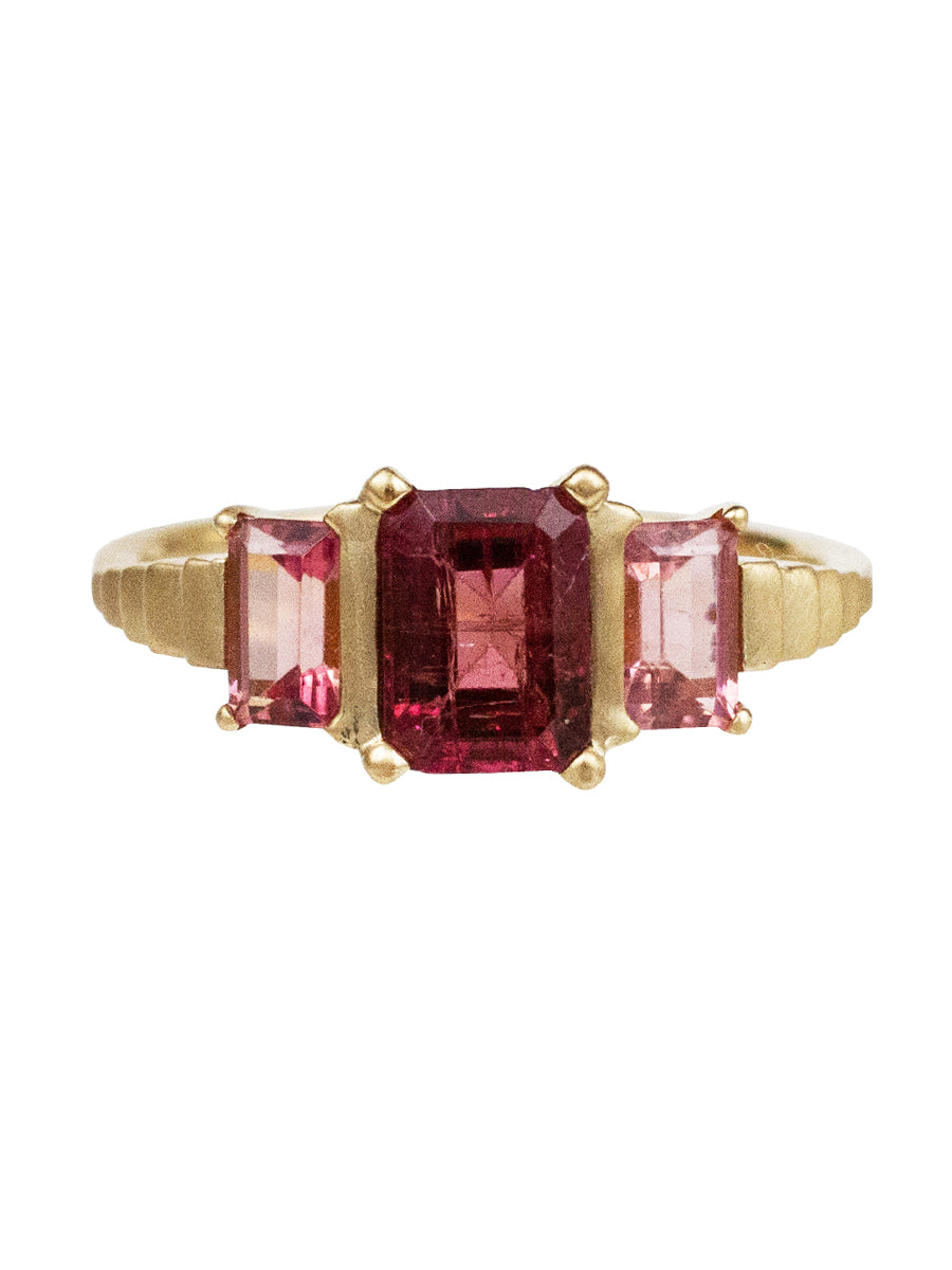 14K Tourmaline Nouveau Ring