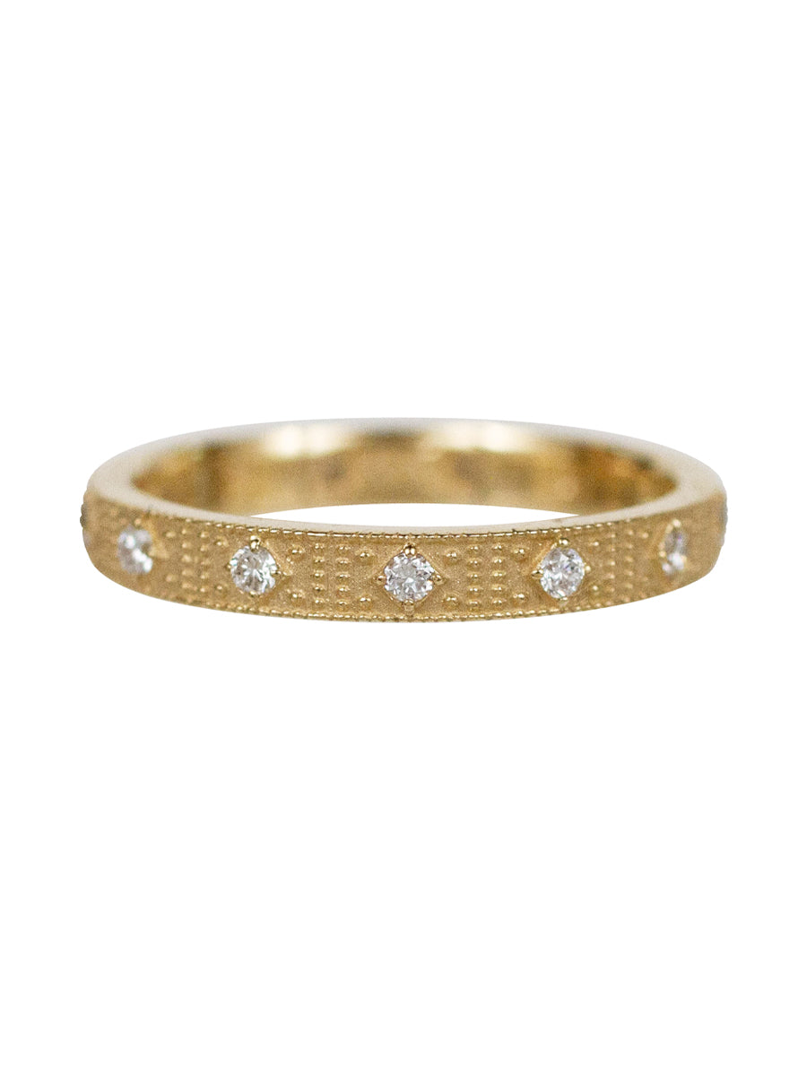 14K Rose Diamond Band