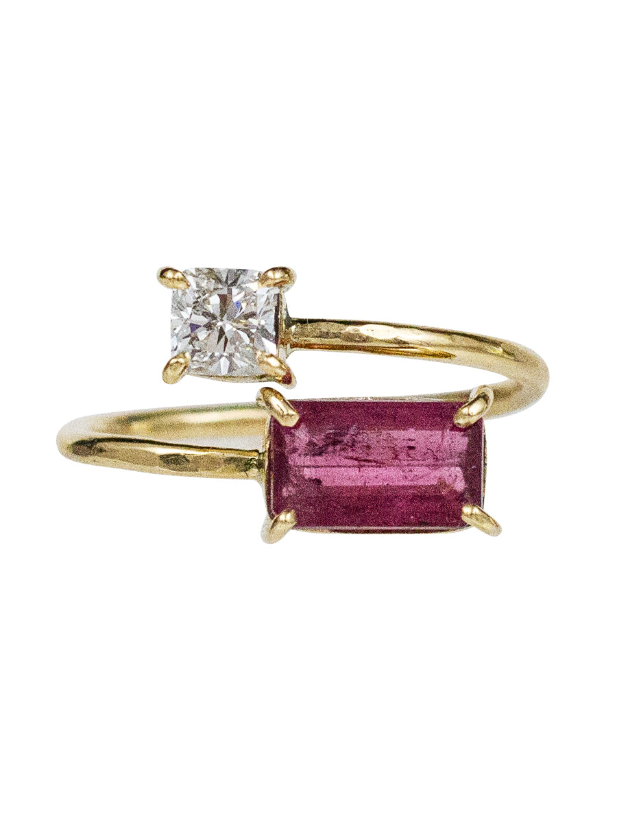 18K Diamond & Tourmaline Sunset Ring