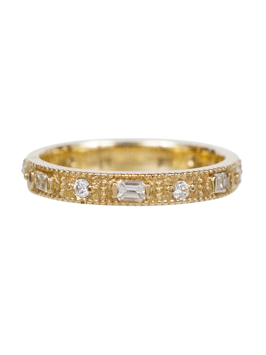 14K Violet Baguette Diamond Band