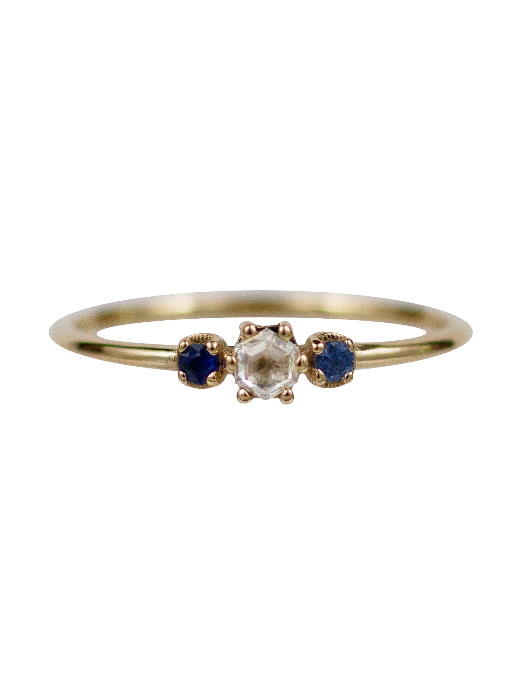 14K Amelia Diamond & Sapphire Ring