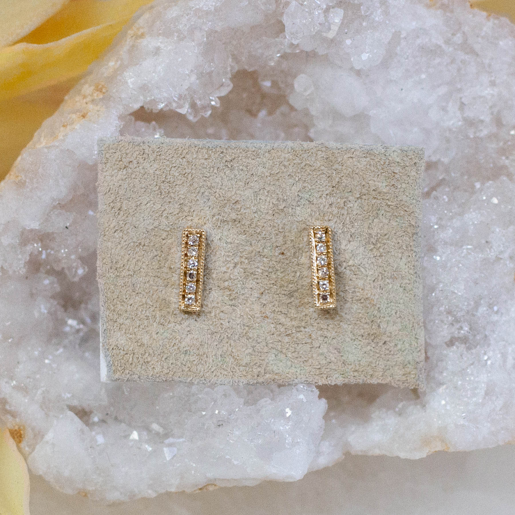 14K Diamond Bar Posts