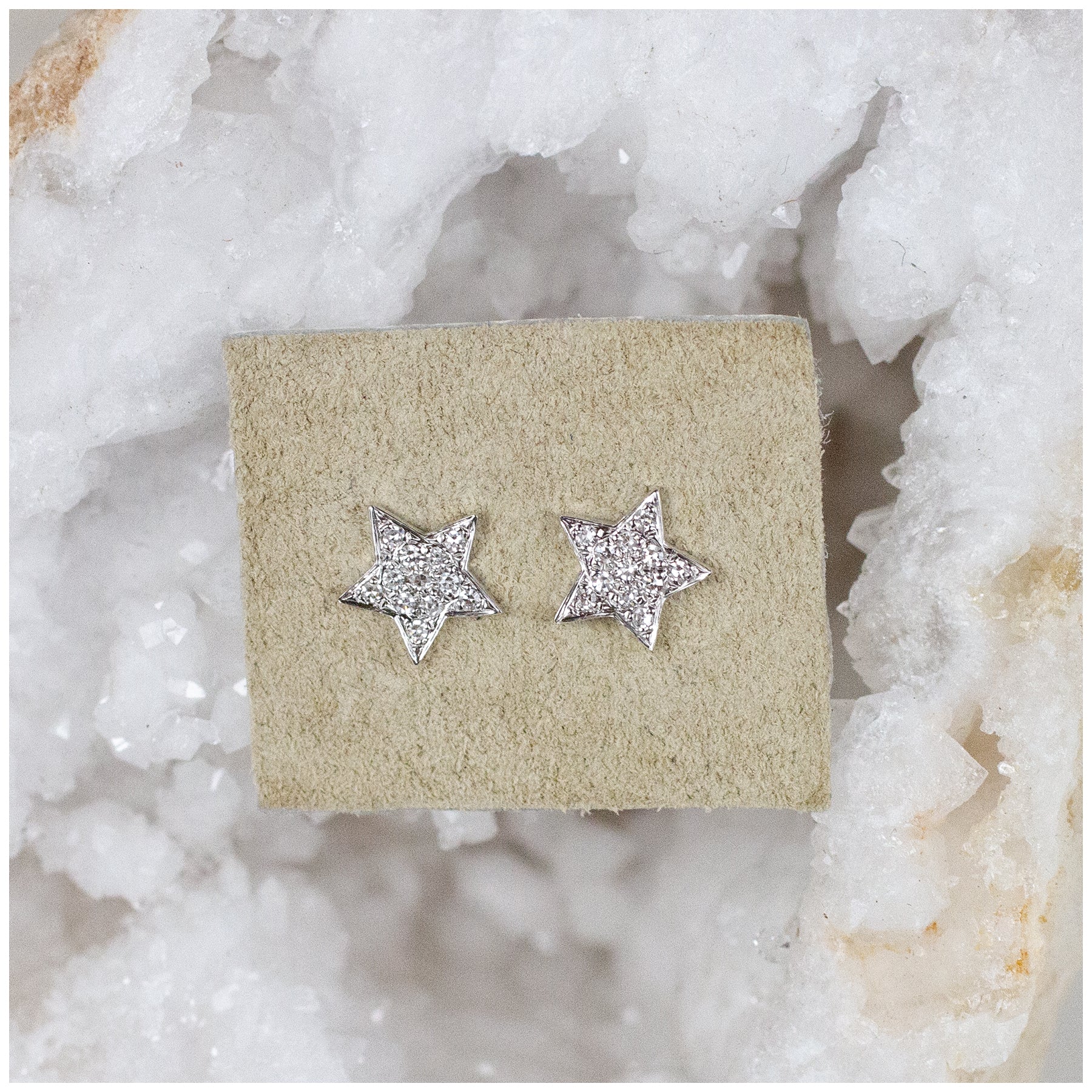 14K Diamond Star Posts