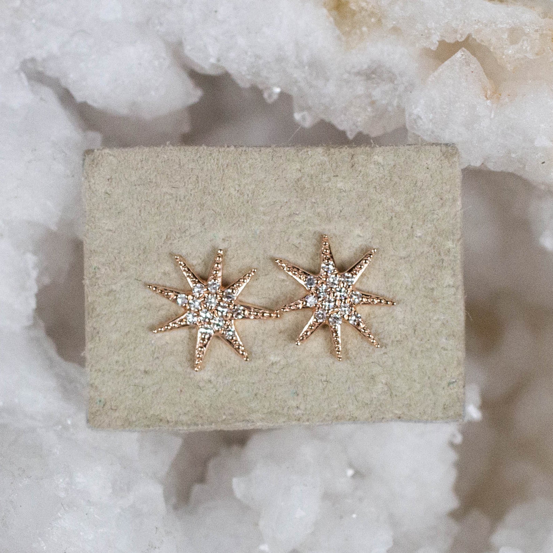14K Diamond Star Posts
