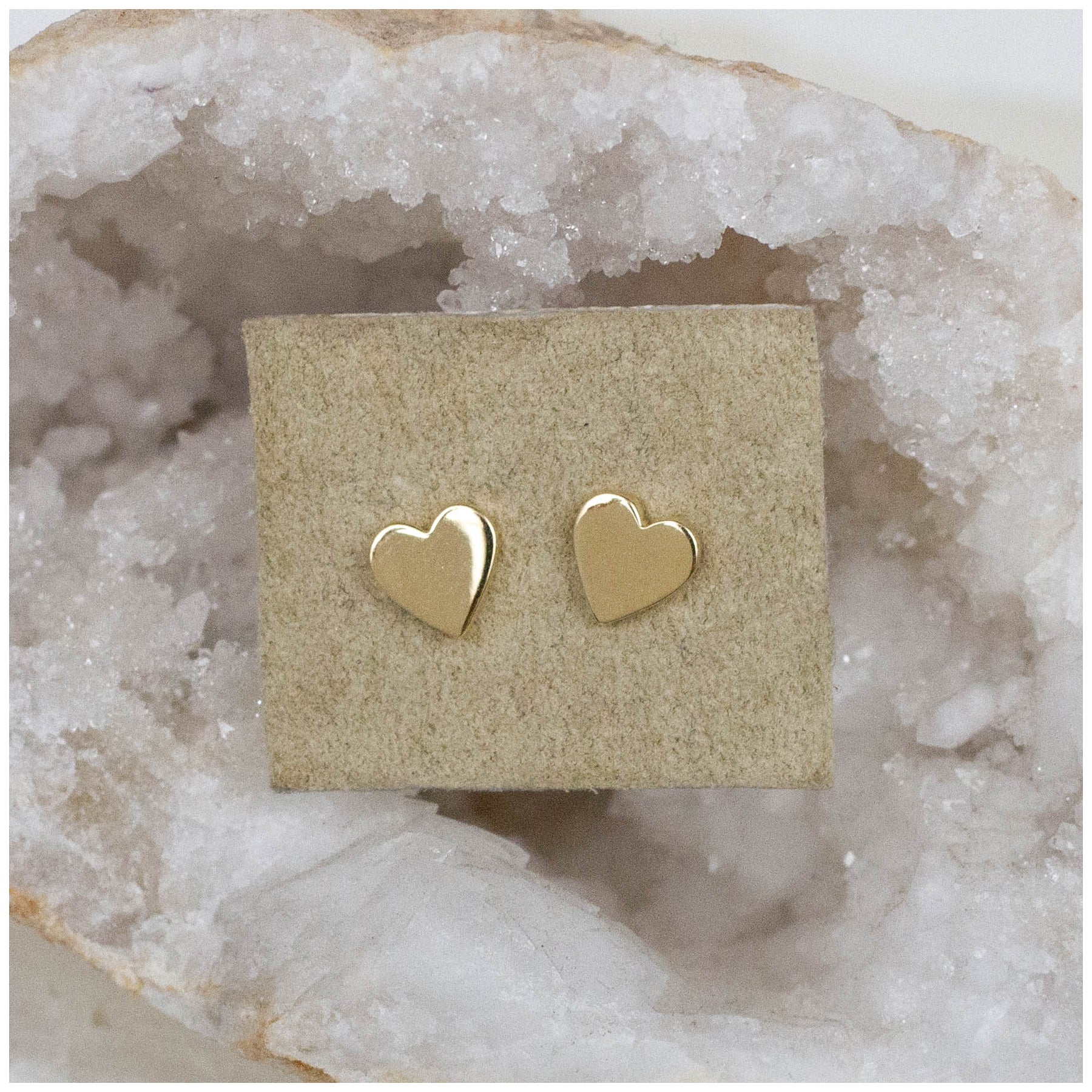 14K Gold Heart Posts