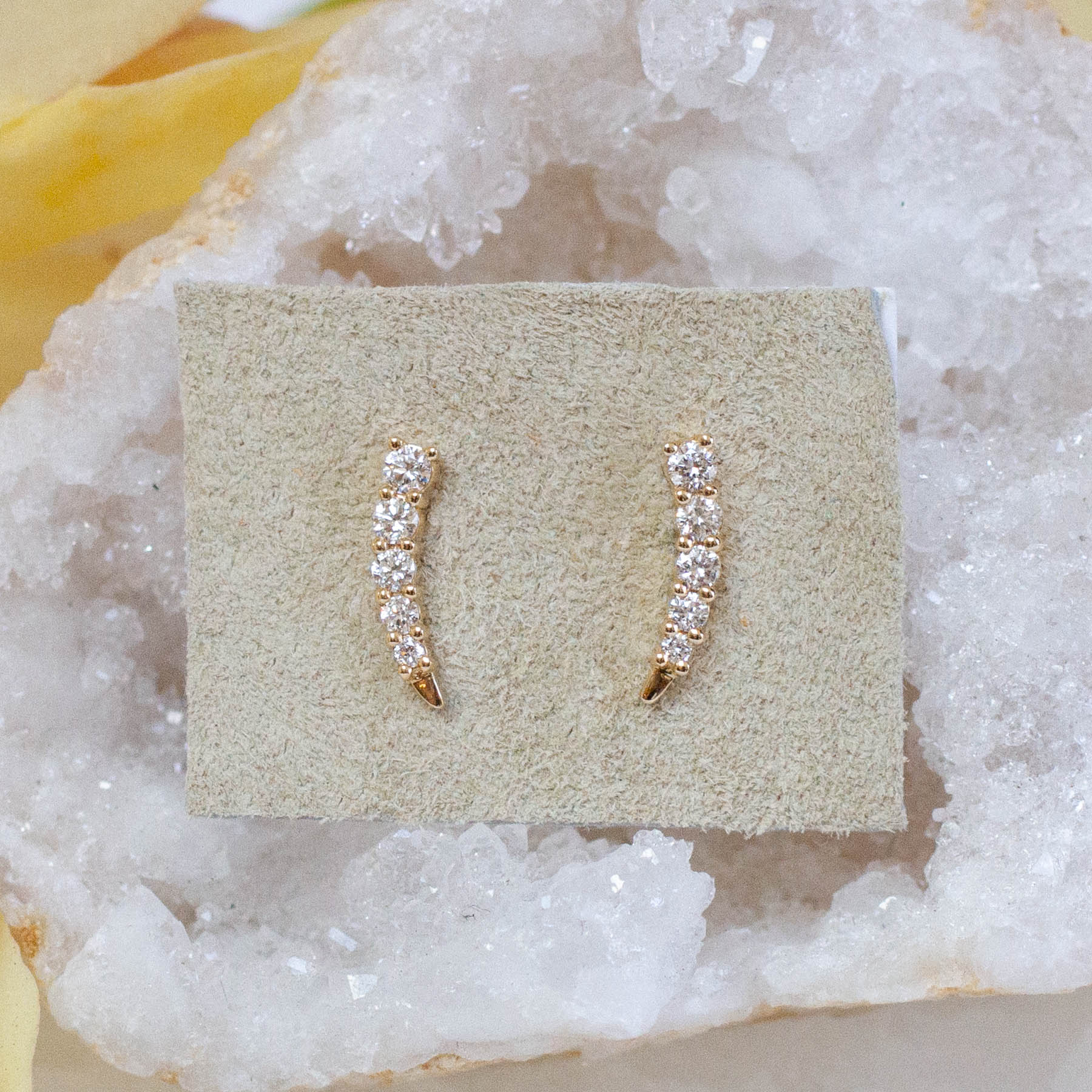 14K Diamond Tapered Posts