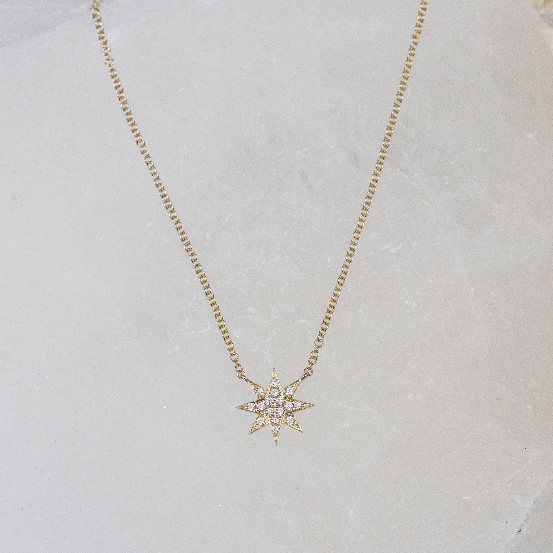 14K Diamond Star Necklace