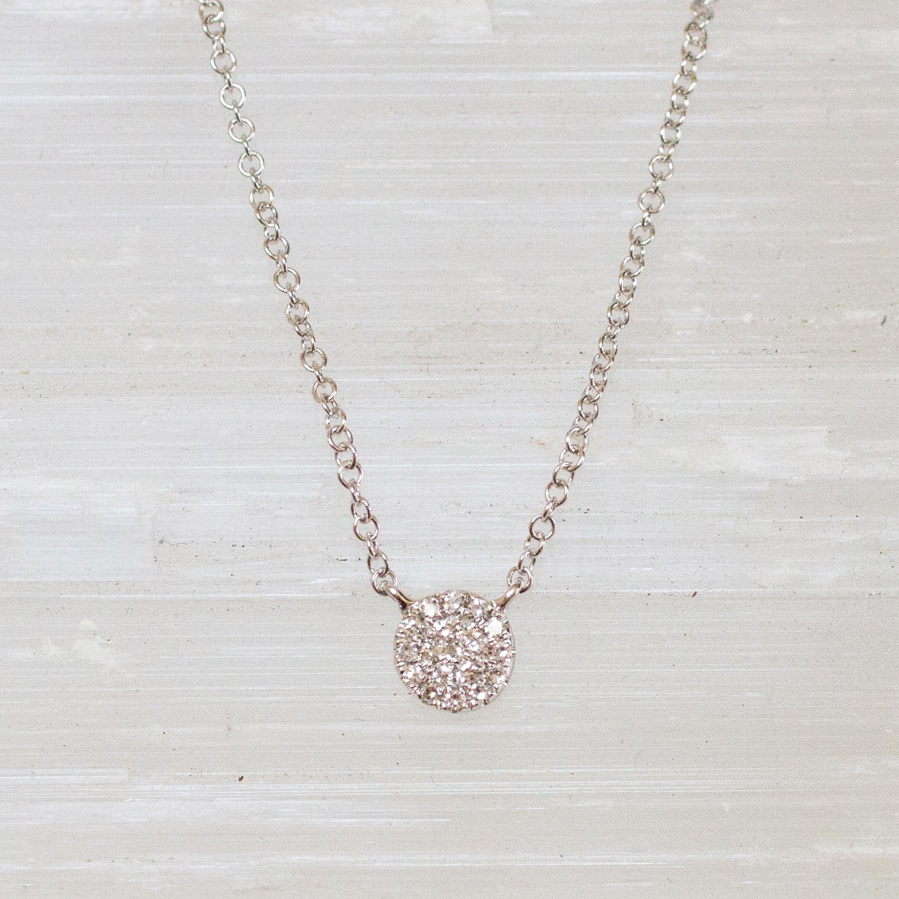 14K Diamond Disc Necklace