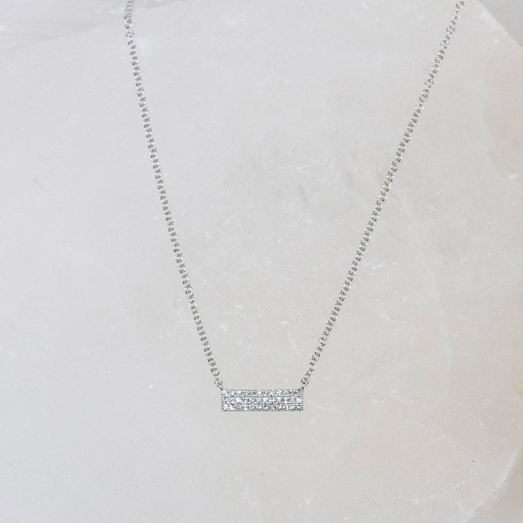 14K Diamond Bar Necklace