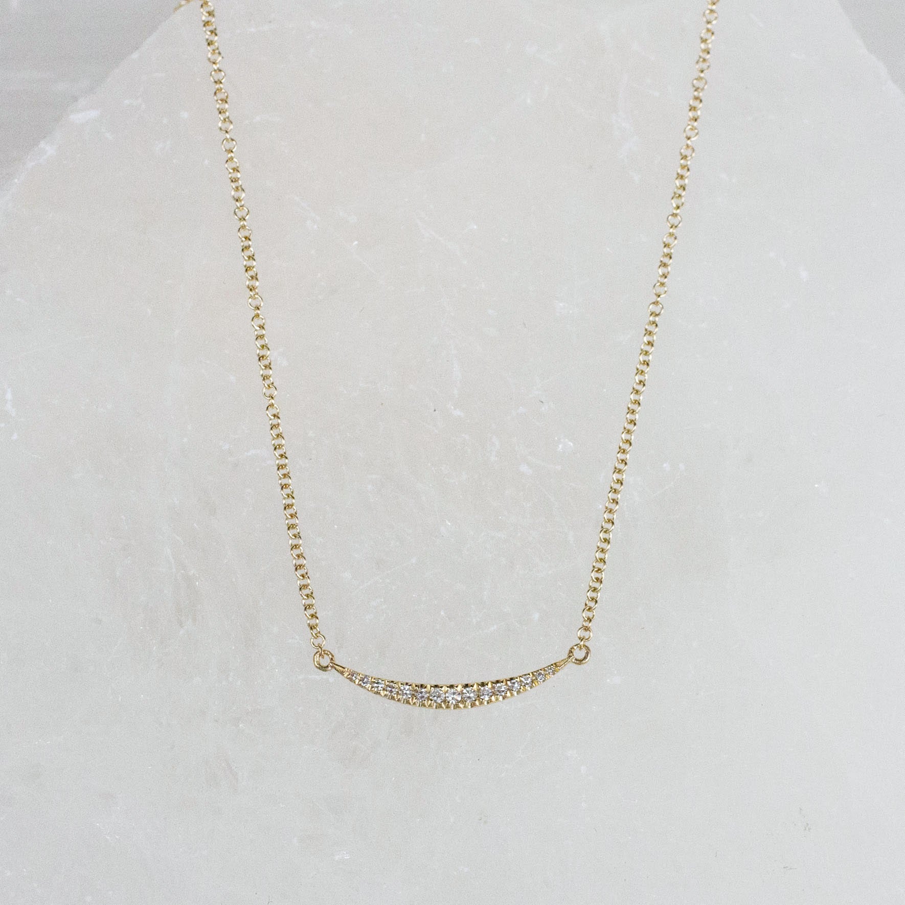 Curved Diamond Drop Necklace – San Antonio Jewelry