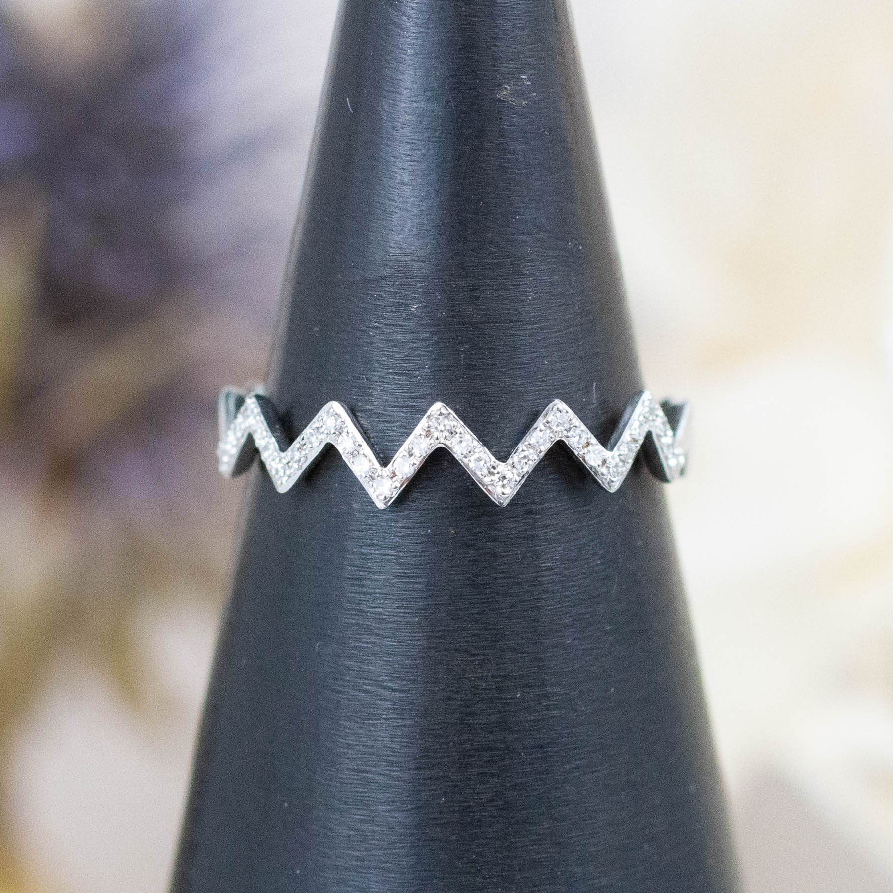 14K Diamond Zig Zag Ring