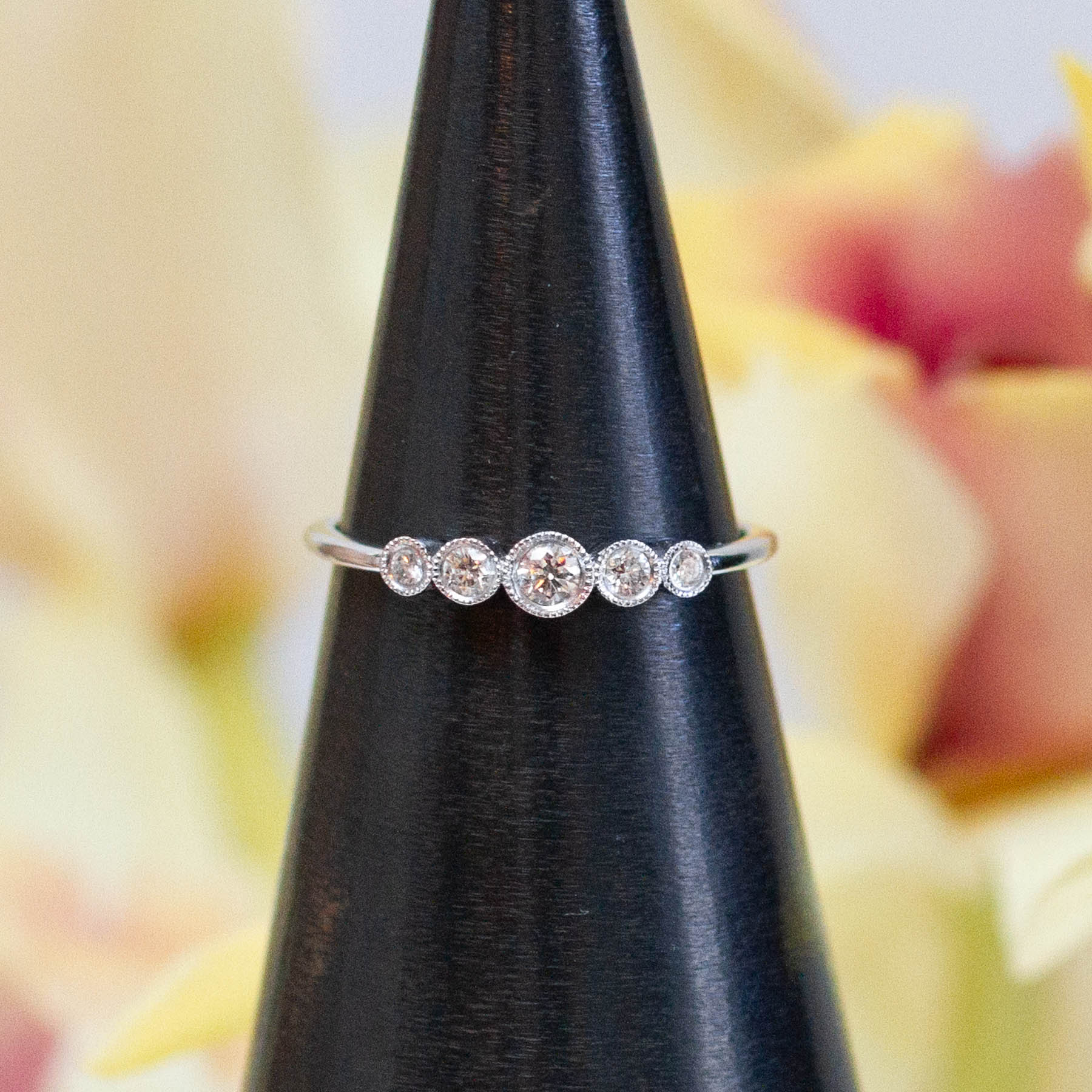 14K Diamond Graduated Ring