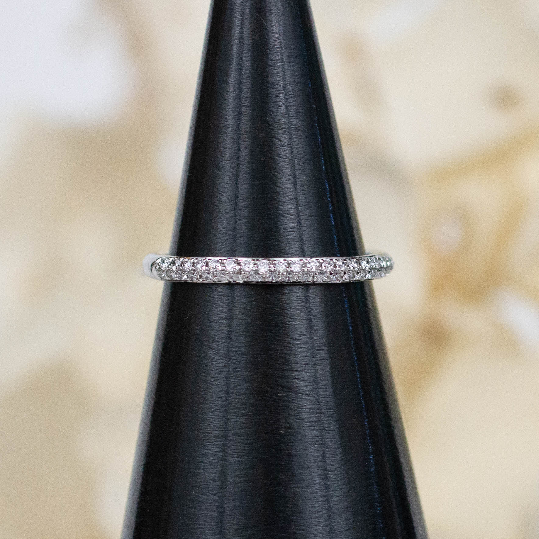 14K Diamond Double Row Halfway Band