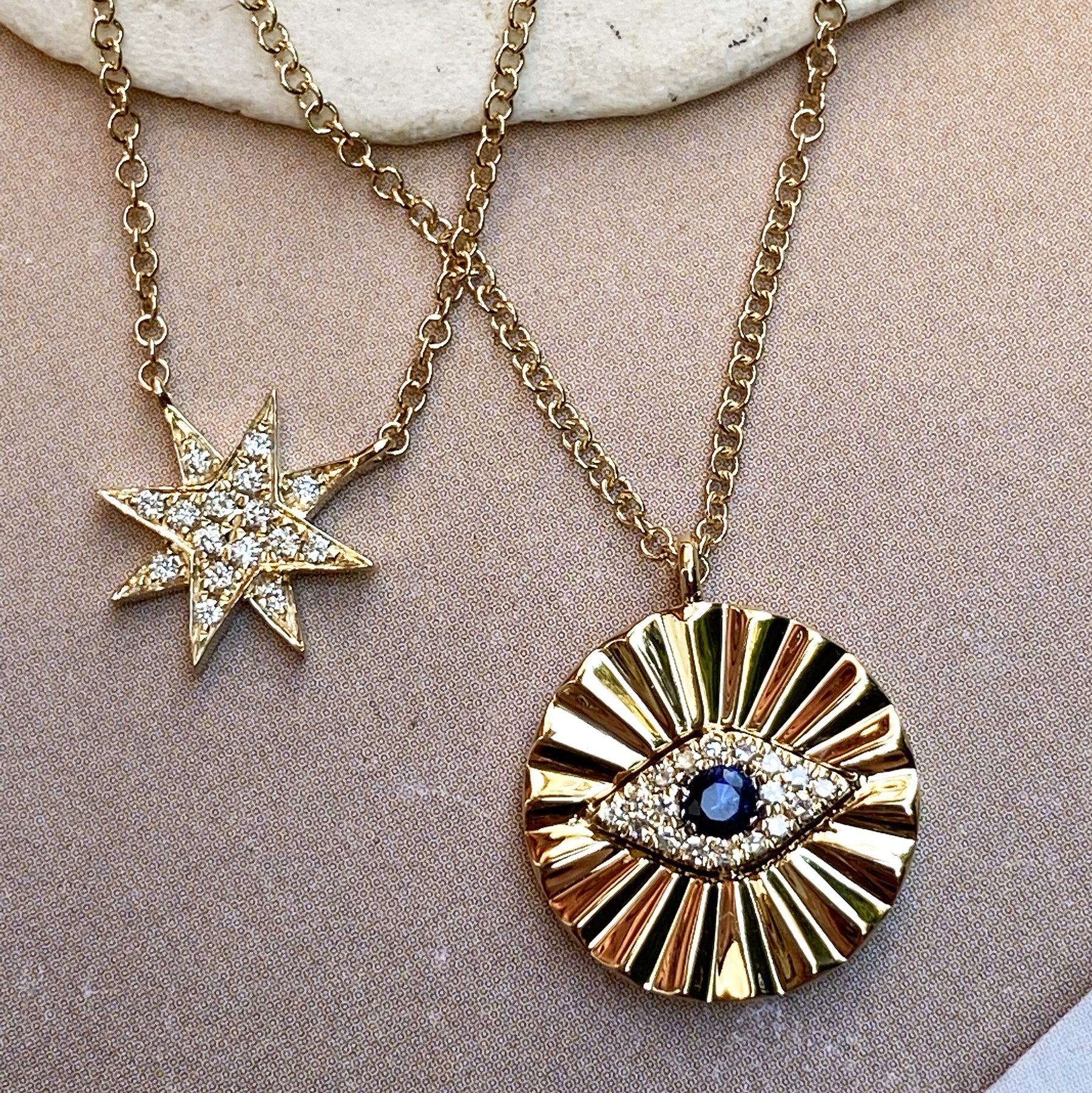 14K Diamond Star Necklace