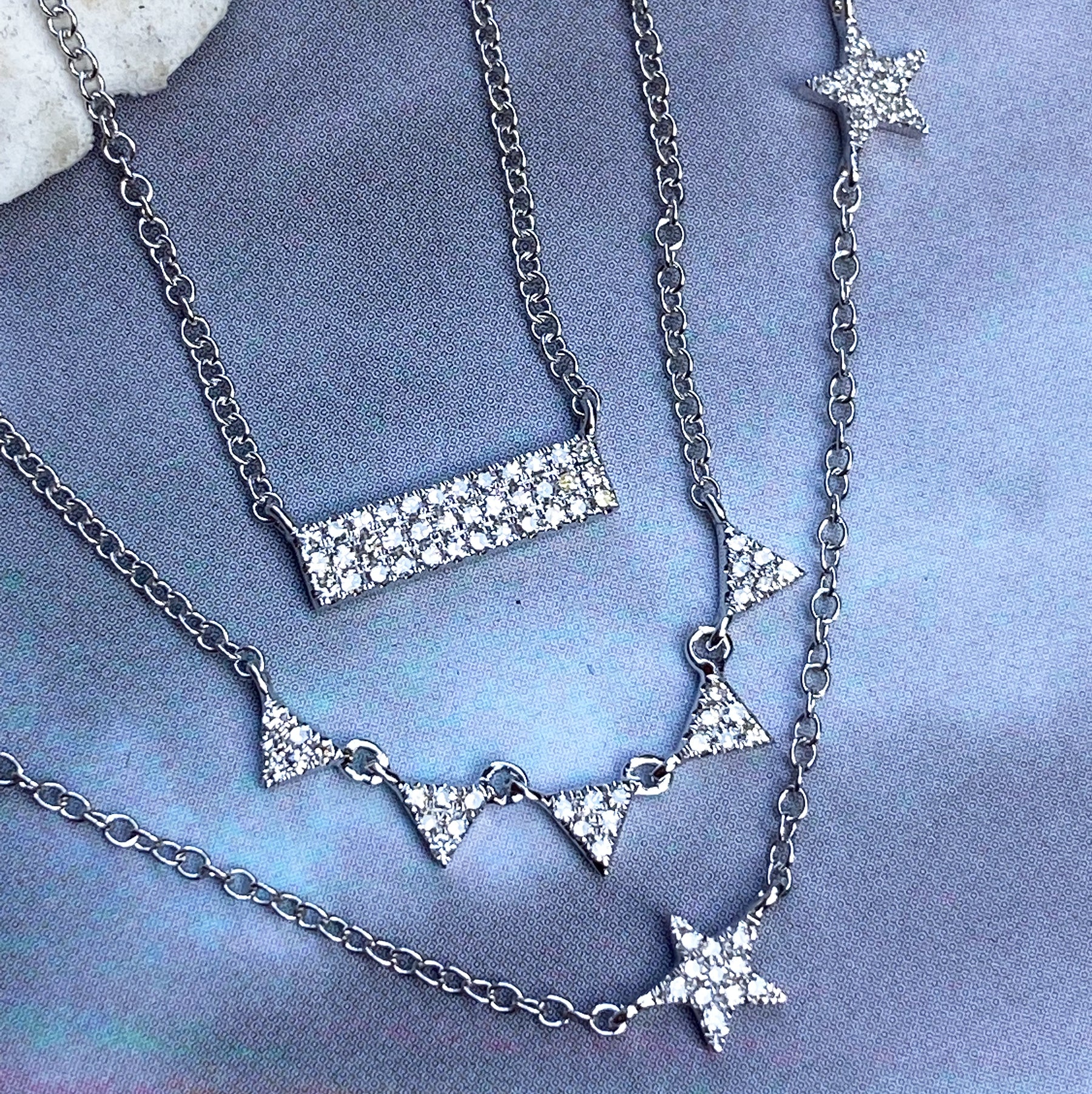 14K Diamond Bar Necklace