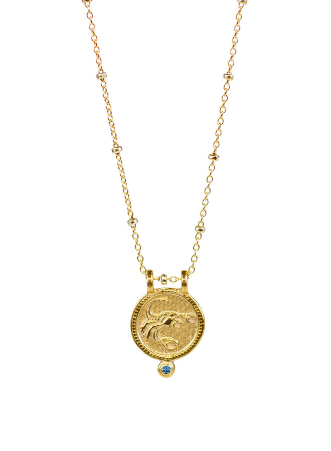 D2M 18K Gold Plated Zodiac Scorpio Necklace, Jewelry, Length 18', Unisex  Teen/Adult - Walmart.com