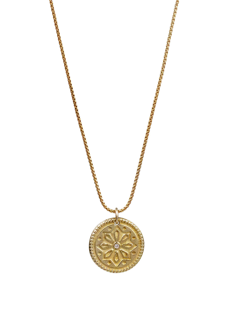 Sun Lotus Necklace - small "be resilient"