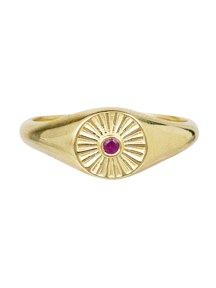 Sunburst Signet Ring