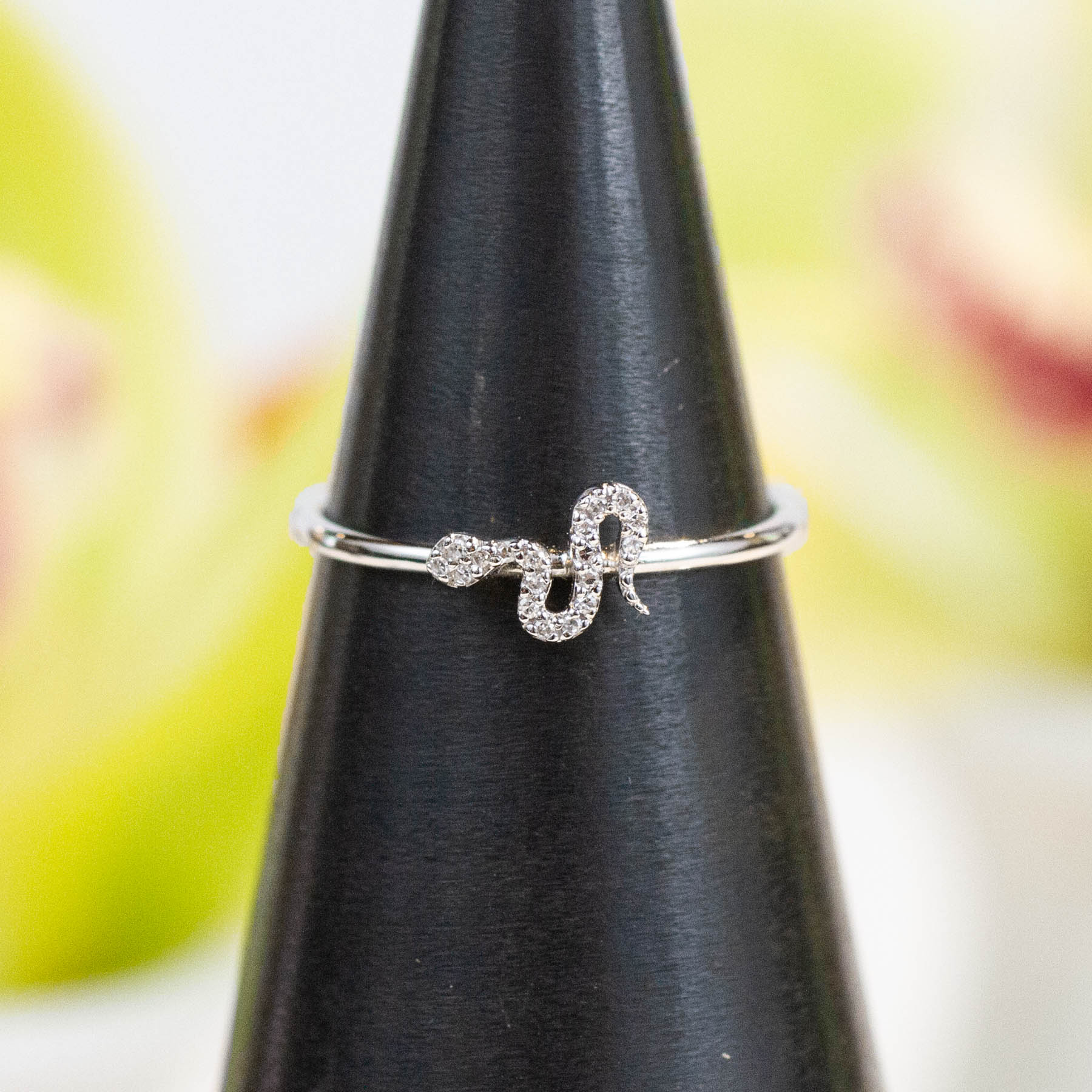 14K Diamond Petite Snake Ring
