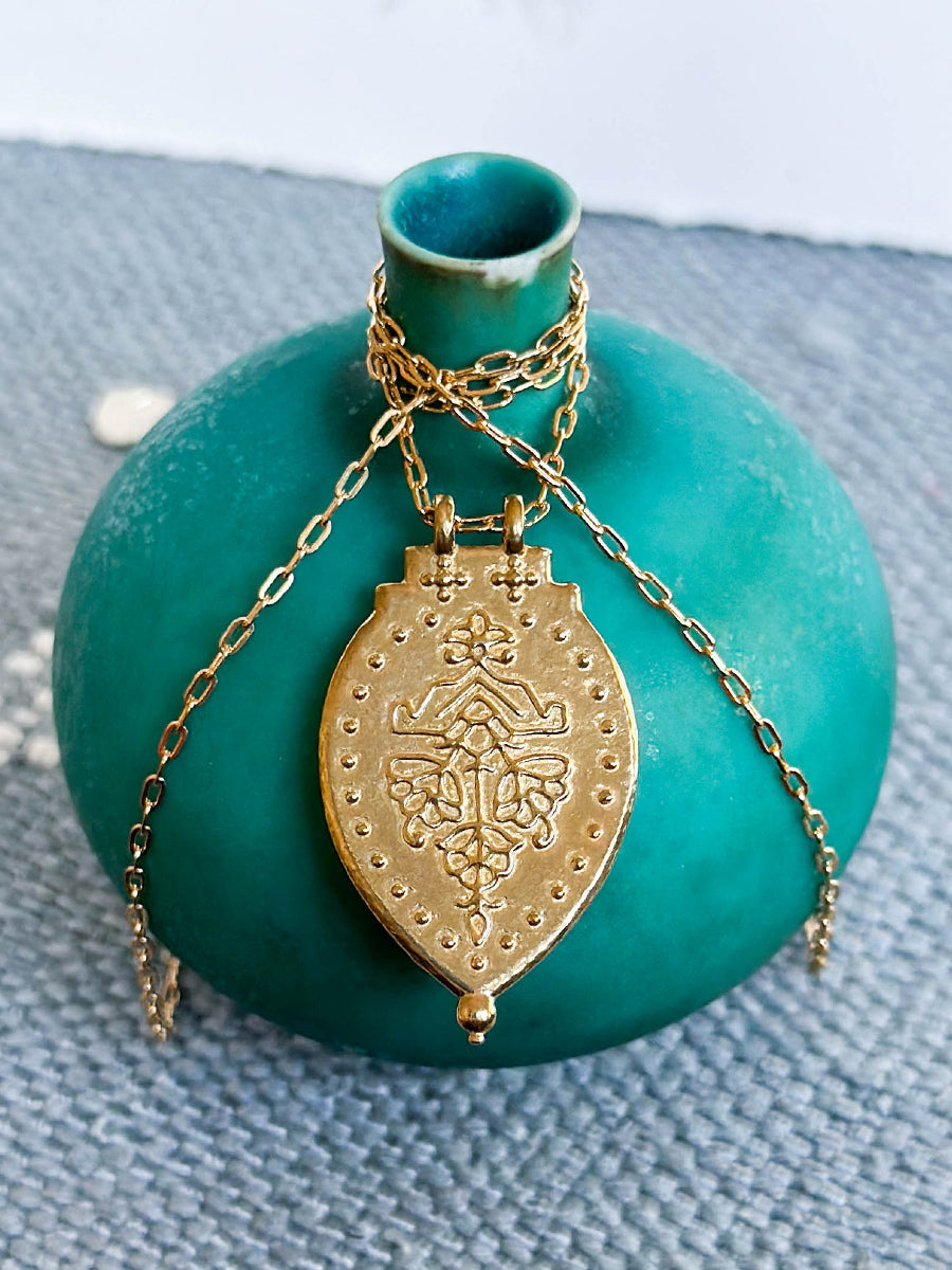 Laxmi Shield Necklace "good fortune & abundance"